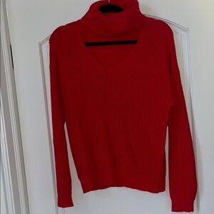 Bar III Vibrant Red Cowl Neck Sweater